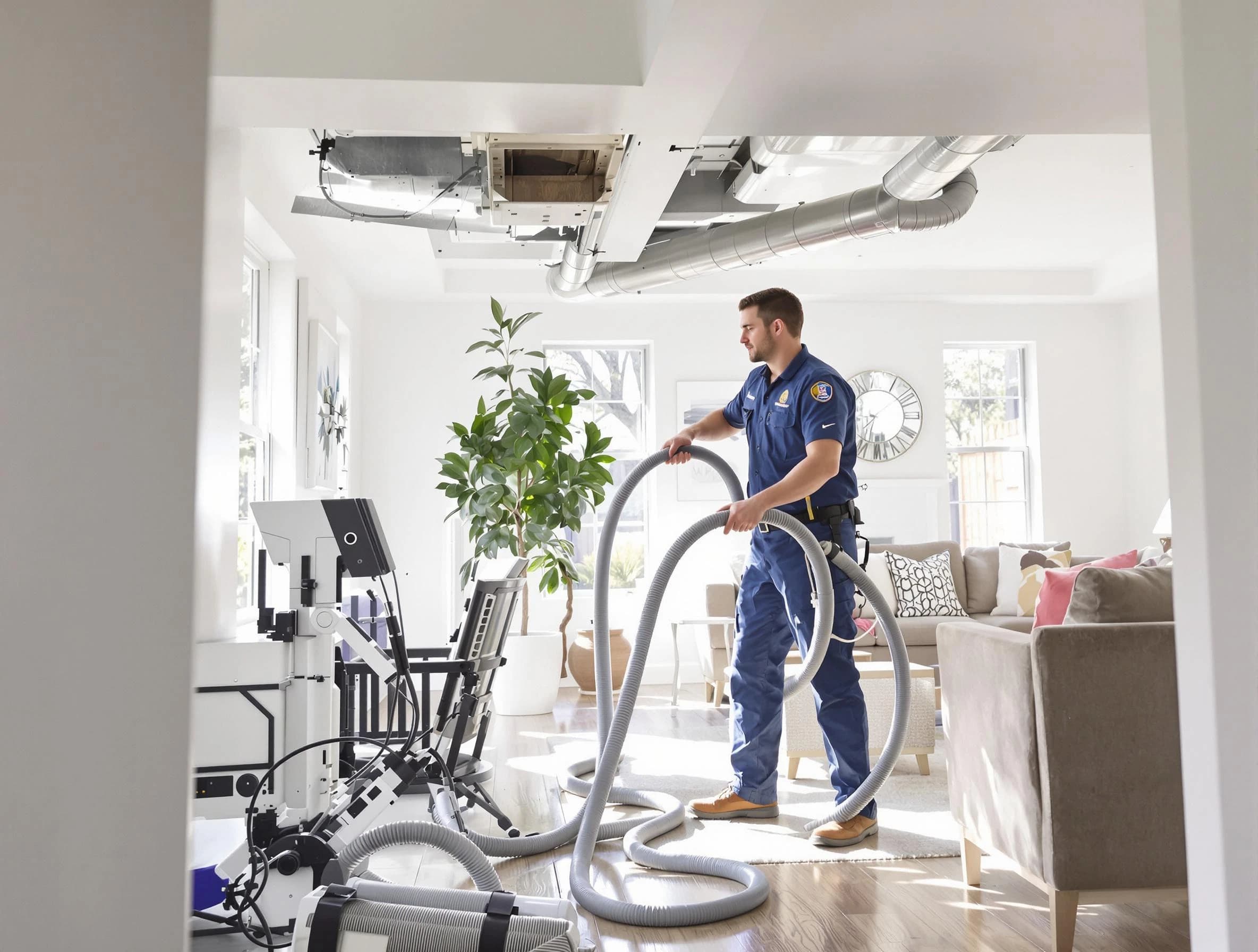 Temecula Air Duct Cleaning technician performing thorough AC duct cleaning for enhanced cooling efficiency in Temecula