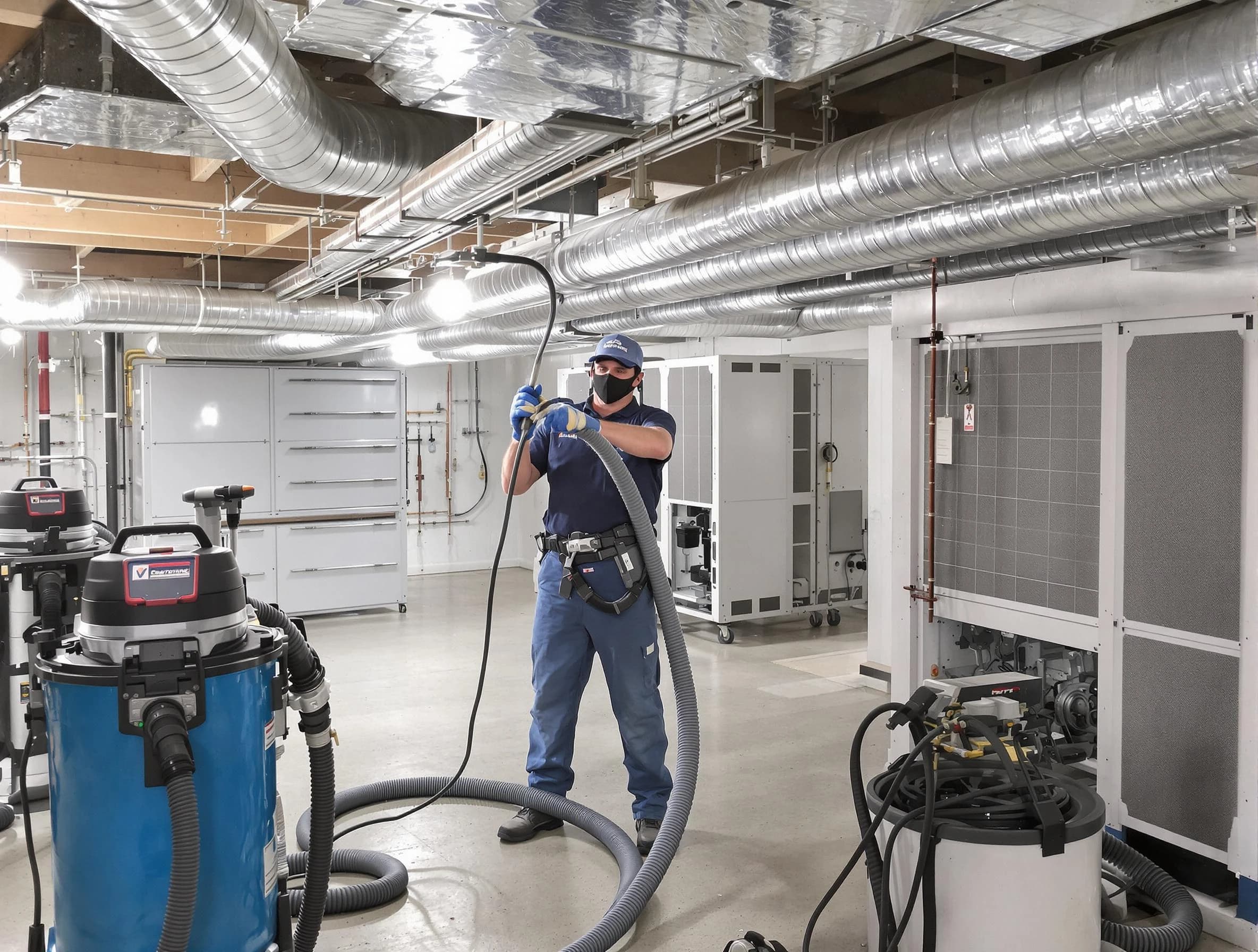 Temecula Air Duct Cleaning specialist performing thorough central air duct cleaning for improved system efficiency in Temecula